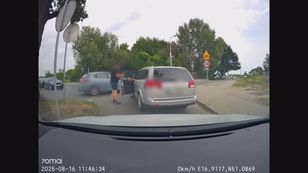 Szokujące sceny na drodze. Pijany Ukrainiec walczył z policjantem