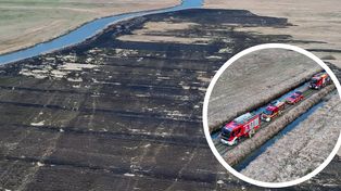 Ogromny pożar łąk pod Strzelcami. Spłonęło 31 hektarów