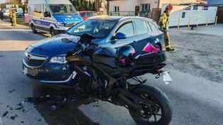 41-letnia kierująca motocyklem w szpitalu. Kolizja w Maszewie Dużym.