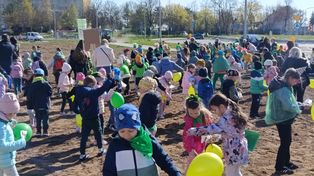 Ostrowiecka Ekobrygada wysiała miejską łąkę. Ponad 600 dzieci w ekologicznej akcji przed Dniem Ziemi
