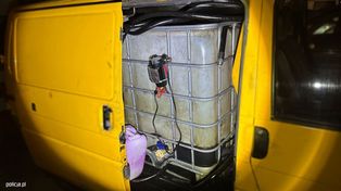 "Paliwowy złodziej z Łodzi wpadł na gorącym uczynku. Miał w aucie 1000-litrowy zbiornik"