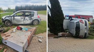 Pojazd zatrzymał się na ogrodzeniu! 29-latek miał sądowy zakaz prowadzenia pojazdów!