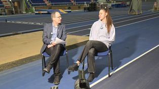 Widok na trybuny i skocznię w dal - Anna Matuszewicz czeka na mistrzostwa