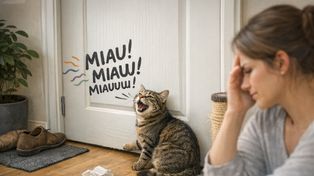 Kot siedzi pod drzwiami i miauczy bez przerwy. Czy kiedykolwiek przestanie?