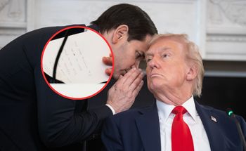 Ujawniono, co było w notatce, którą Trump dostał od Rubio