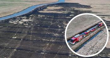 Ogromny pożar łąk pod Strzelcami. Spłonęło 31 hektarów