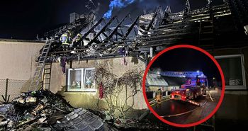 Z ogniem walczyło 14 zastępów straży pożarnej. Dwie rodziny straciły dach nad głową