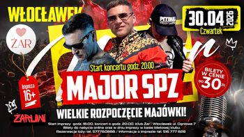 Majówka zacznie się z hukiem. Major SPZ rozkręci imprezę w klubie Żar