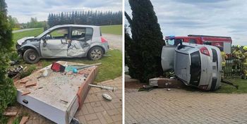 Pojazd zatrzymał się na ogrodzeniu! 29-latek miał sądowy zakaz prowadzenia pojazdów!