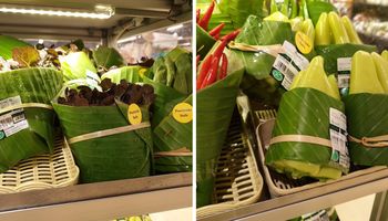 Liście bananowca zamiast plastiku w sieci supermarketów. Klienci są zachwyceni!