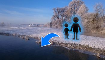 9-lentia Madzia wchodzi do jeziora zimą razem z tatą. Morsują kilka razy w miesiącu