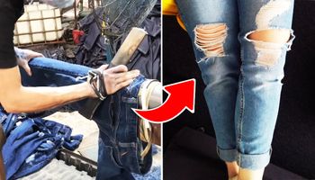 Właśnie w takich warunkach powstają designerskie przetarcia w drogich, markowych jeansach