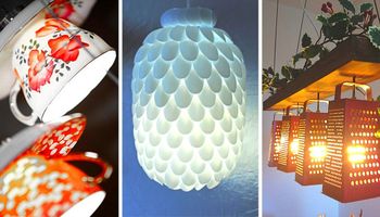21 niezwykłych lamp zrobionych z przedmiotów codziennego użytku. Inspiracje na piękny recykling