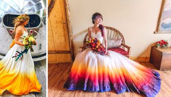 10 obłędnych sukien ślubnych. Artystka tworzy piękne kreacje, które płoną wyjątkowymi kolorami