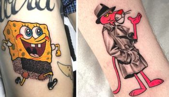 21 zupełnie zwariowanych i kolorowych tatuaży, które spodobają się fanom kreskówek oraz filmów