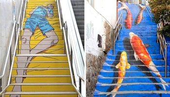 Aż chce się na nich przesiadywać i pozować do selfie! 21 niesamowitych schodów pomalowanych przez artystów