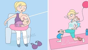 19 lekkich i pełnych humoru ilustracji, które ukazują blaski i cienie macierzyństwa. To niełatwy kawałek chleba
