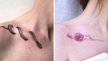 19 pomysłów na delikatny tatuaż zlokalizowany na kobiecym obojczyku