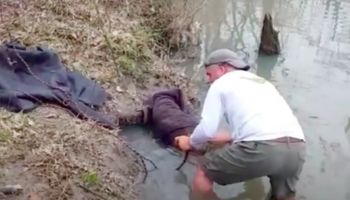Był pewien, że ratuje bobra z rzeki. Zamurowało go, gdy wyłowił zwierzę z wody