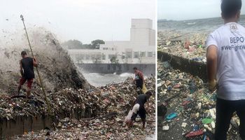 Fale śmieci dosłownie zalewają Filipiny. Morze wyrzuca odpady prosto na ulice