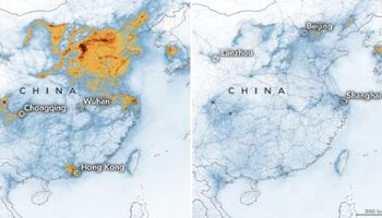 Zdjęcia satelitarne pokazują drastyczny spadek poziomu dwutlenku azotu w Chinach