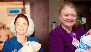 Pielęgniarka asystuje przy porodzie kobiety, której pomogła przyjść na świat 25 lat wcześniej