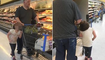 Szedł przez market i ciągnął swoją córkę za włosy, owinięte wokół uchwytu wózka. Te zdjęcia szokują