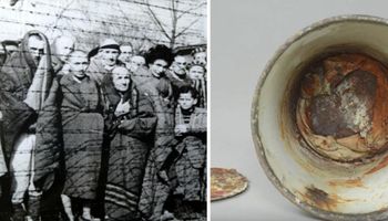 Pracownicy muzeum w Auschwitz przyglądali się temu kubkowi. Po czasie odkryli, że ma drugie dno