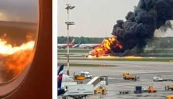 Do sieci wyciekł film z wnętrza płonącego samolotu w Rosji. Nagrał go pasażer