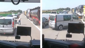 Na autostradzie zderzyły się 2 ciężarówki. Kierowcy znów zablokowali korytarz życia