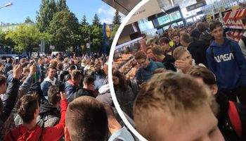 Uczniowie zorganizowali protest w Lidlu. Skończyło się interwencją ochrony i policji