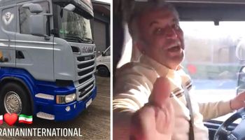 Irański kierowca wraca do domu nową ciężarówką! Opublikował film, na którym tańczy z radości