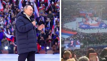 Putin przemawiał z klatki