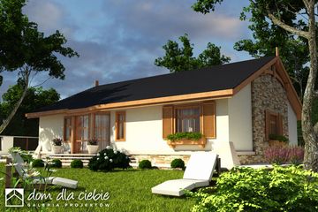  Projekt domu Anielka z garażem 1-st. [A] (WRF1037) - projekt domu parterowego - Zdjęcie 2
