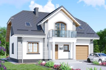  Projekt domu APS 187 (LUA1235) - projekt domu parterowego z poddaszem - Zdjęcie 1