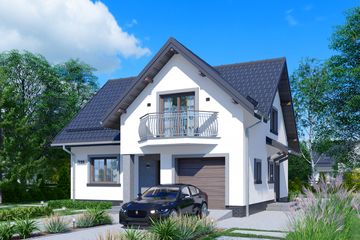  Projekt domu APS 188 (LUA1236) - projekt domu parterowego z poddaszem - Zdjęcie 2