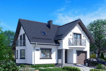  Projekt domu APS 188 (LUA1236) - projekt domu parterowego z poddaszem - Zdjęcie 1