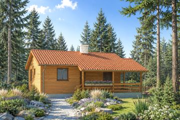 Projekt domu letniskowego Best 3 dr-S - parterowy dom o powierzchni 40,28 m², dach dwuspadowy - ujęcie 2