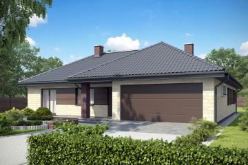 Projekt domu TK32 - parterowy dom o powierzchni 130,49 m², dach wielospadowy - ujęcie 2