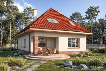 Projekt domu Salma - parterowy z poddaszem dom o powierzchni 150,60 m², dach kopertowy - ujęcie 2