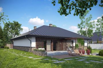 Projekt domu TK36 - parterowy dom o powierzchni 135,51 m², dach kopertowy - ujęcie 2