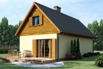  Projekt domu D187 - Szymon (WAI1102) - projekt domu parterowego z poddaszem - Zdjęcie 2