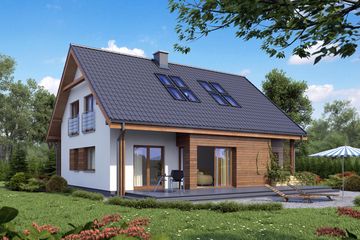  Projekt domu TK12 (WAK1027) - projekt domu parterowego z poddaszem - Zdjęcie 2