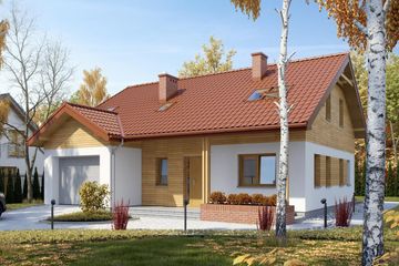  Projekt domu TK21 (WAK1028) - projekt domu parterowego z poddaszem - Zdjęcie 1