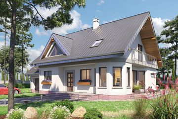  Projekt domu Maja Rex Grota (1033) (KRD1919) - projekt domu parterowego z poddaszem - Zdjęcie 1