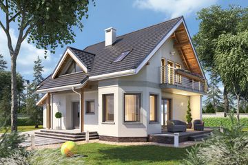  Projekt domu Majka Grota (1032) (KRD1920) - projekt domu parterowego z poddaszem - Zdjęcie 1