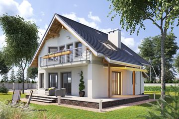  Projekt domu Majka Grota (1032) (KRD1920) - projekt domu parterowego z poddaszem - Zdjęcie 2