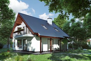  Projekt domu Majka Mini (1035) (KRD1921) - projekt domu parterowego z poddaszem - Zdjęcie 2