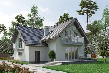  Projekt domu Mlecz Alfa (1048) (KRD1925) - projekt domu parterowego z poddaszem - Zdjęcie 2