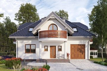 Projekt domu Ślężan Alter (1041) - parterowy z poddaszem dom o powierzchni 123,80 m², dach kopertowy - ujęcie 2